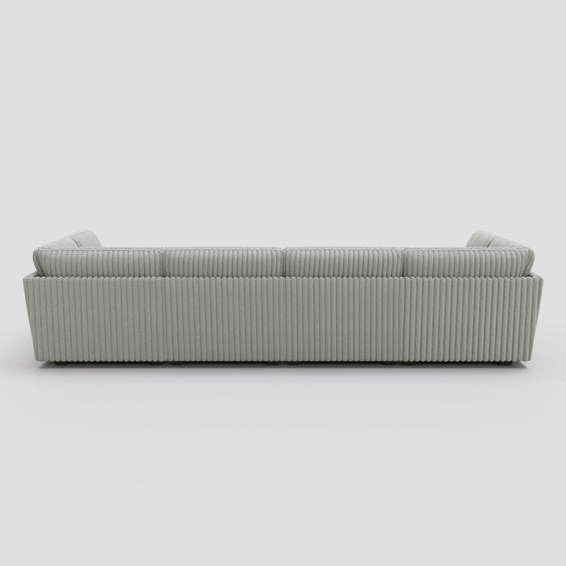 Canapé-lit modulaire large en velours côtelé Knaack, Velours côtelé gris moelleux