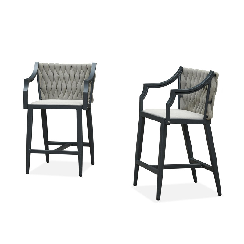 Tabouret à hauteur de comptoir Leaf, Gris, Gris brumeux
