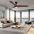 56 In.Intergrated LED Ceiling Fan with Brown Wood Grain ABS Blade