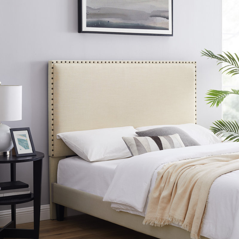 Havilyn Upholstered Linen Panel Headboard, King, Natural