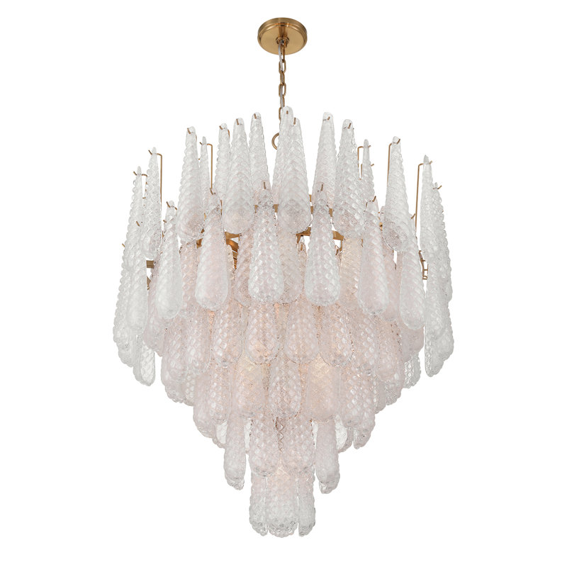 Lustre en laiton vieilli 21 lumières Mazzo, Clair