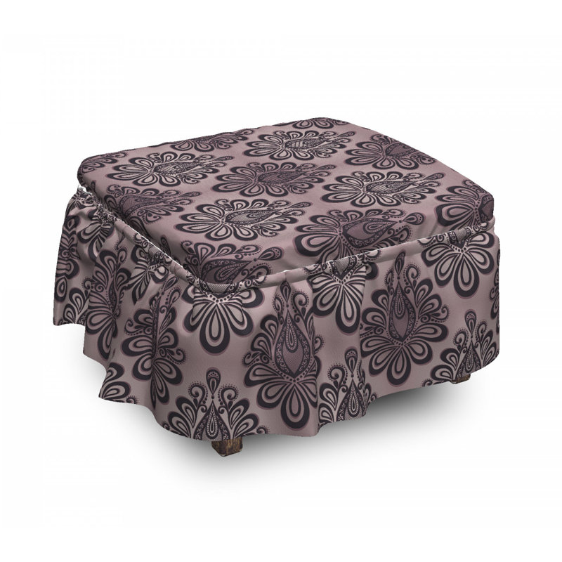Housse pour repose-pieds damassé motifs