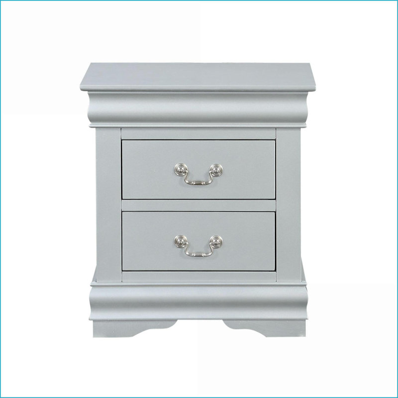 Table de chevet Louis Philippe III, Argent argent