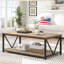 Table basse rectangulaire de 47 po avec étagère de rangement ouverte Hulstein, chêne-2075754388-2075754345