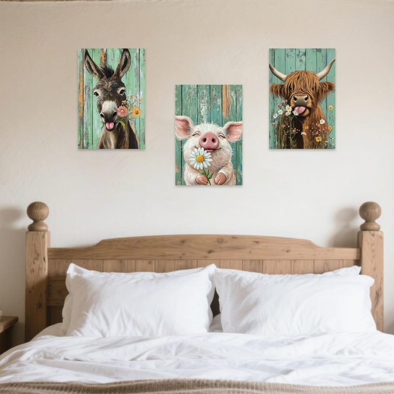 3 Piece No Frame Print on Canvas