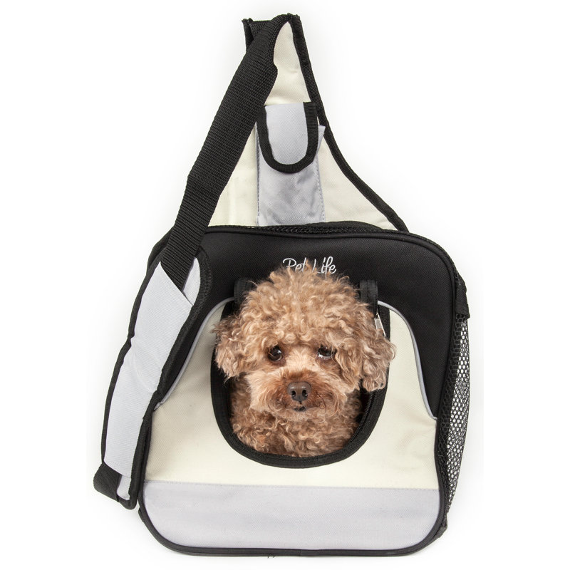 Pet Life Single Strap Over-The-Shoulder Navigation Hands Free Backpack and Front pack Pet Carrier