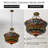 5 Light Dimmable Tiffany Style Stained Glass Chandelier, Semi-Flush Mount Lamp