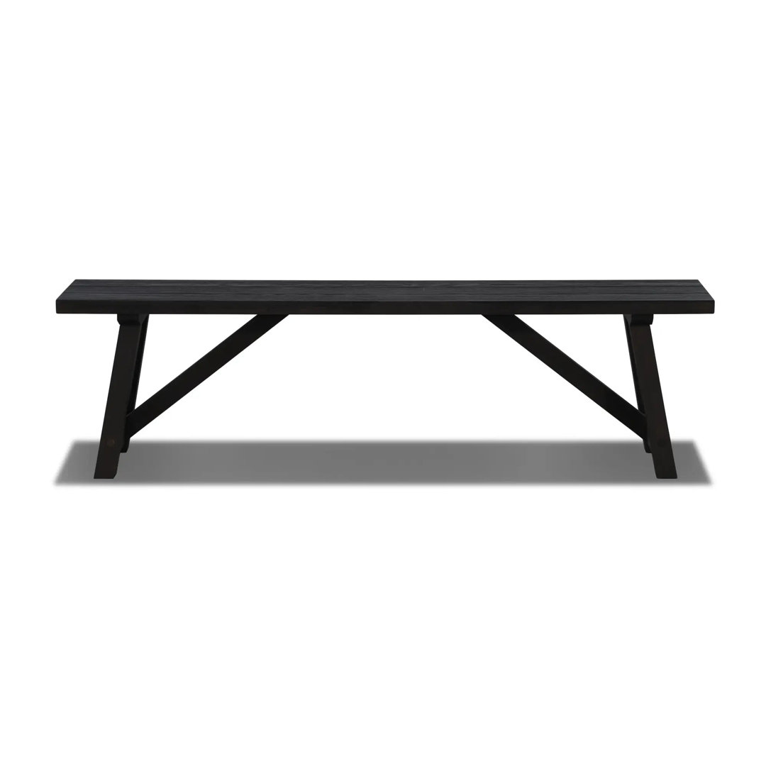 Cascais Dining Bench with Farmhouse Base Grain Wood Furniture