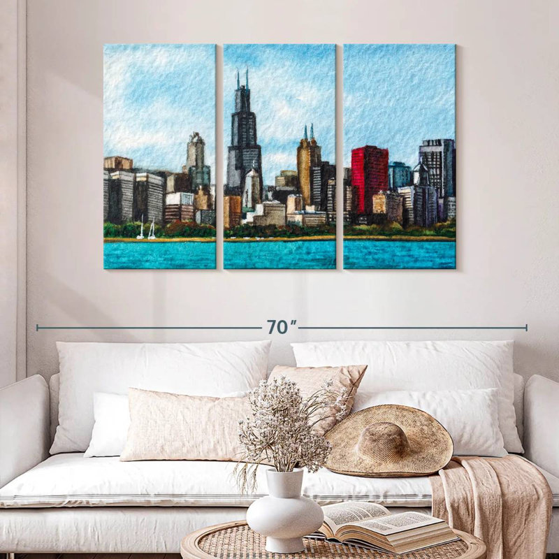 Sireci Chicago Skyline, 32" H x 50" W