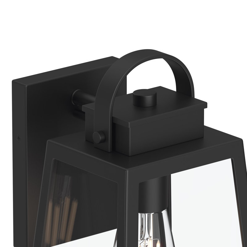 Lanterne murale d'extérieur 1 lumière Hedry, Noir mat, 13" H x 7" W x 7" D