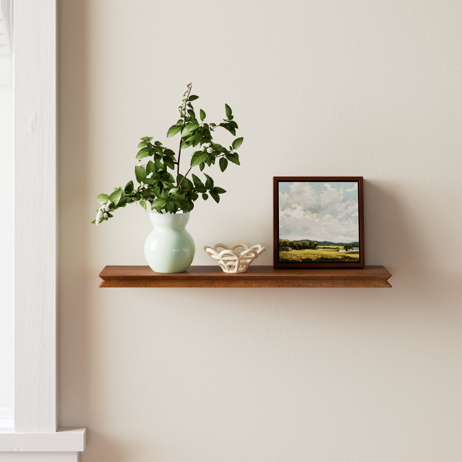 Irie Handcrafted Solid Mango Wood Floating Shelf , 1'' H x 24'' W x 6'' D, Walnut