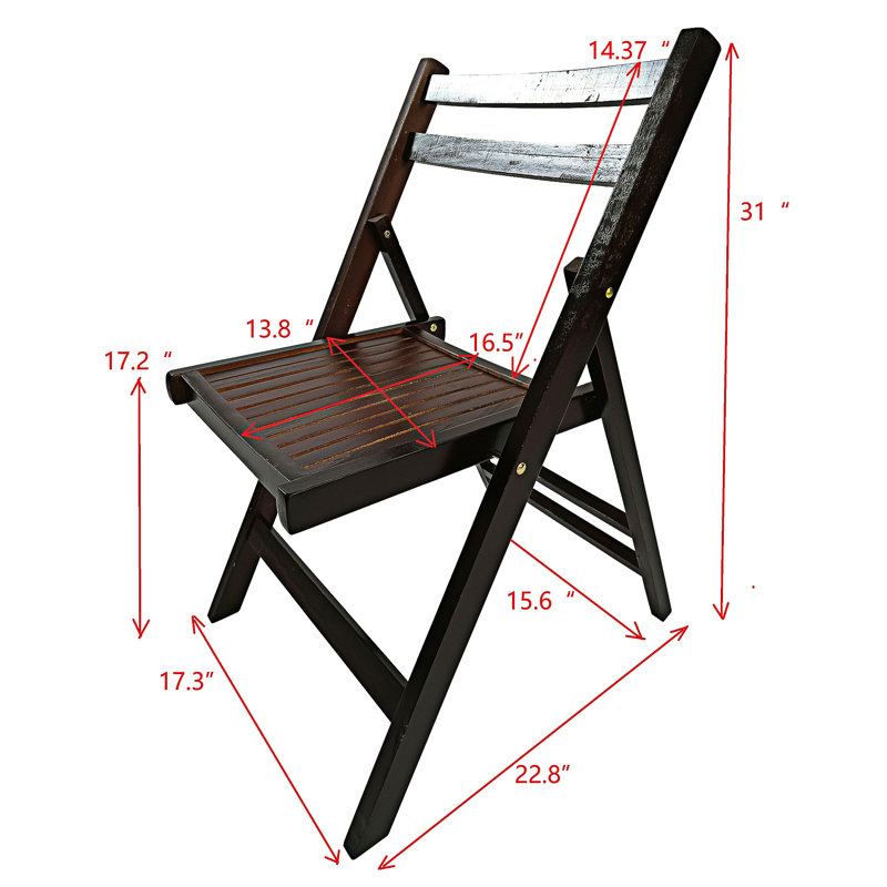 Ensemble de 4 chaises pliantes en bois, Espresso