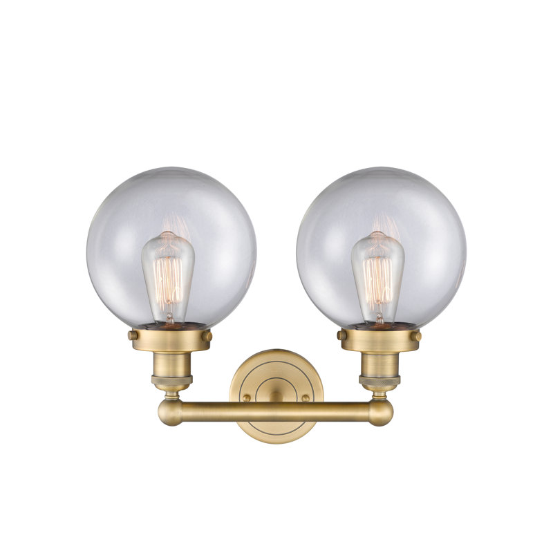 Alphonsa 2 - Light Dimmable Vanity Light, Clear, Brushed Brass