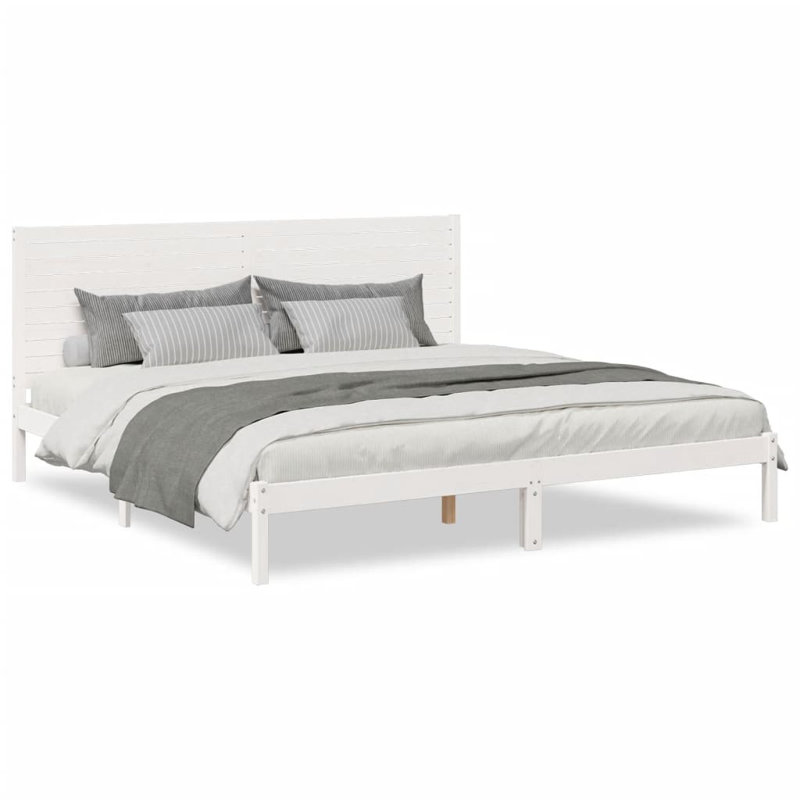 Bed Frame Solid Wood, Small Double (4'), White