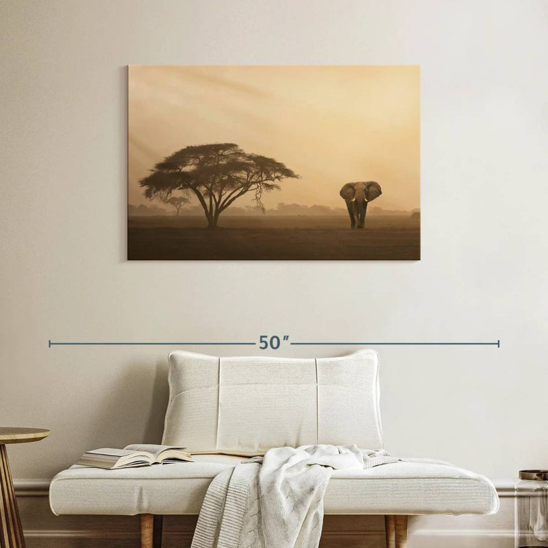 Brampt Elephant In Amboseli Park, 26" H x 39" W