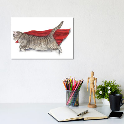 " Superhero Cat " by Alexey Dmitrievich Shmyrov Painting Print