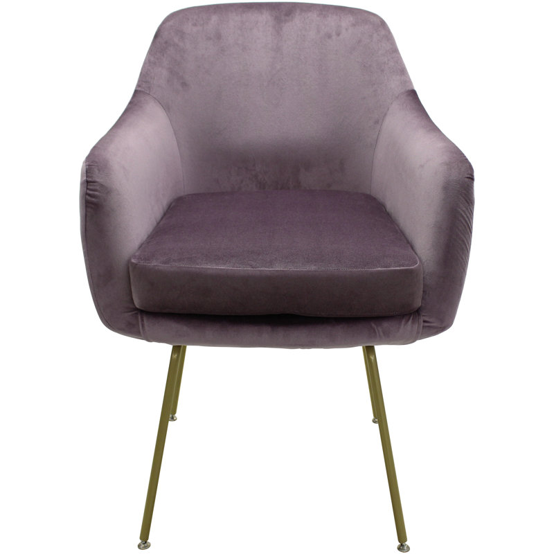 Chaise rembourrée Kaif, Mauve, Doré