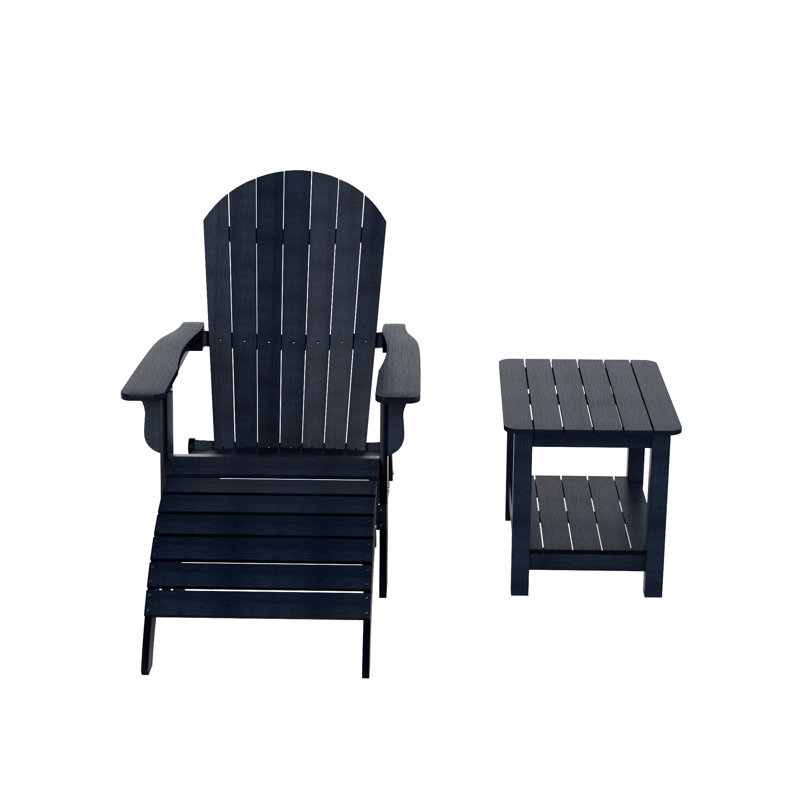 Arrlo Foldable Outdoor Adirondack Chair, Navy