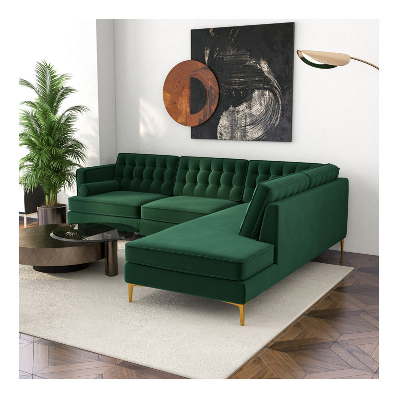 Canapé modulaire Brooke Burnt, Vert