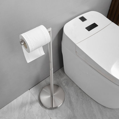 Porte-serviettes sur pied à 2 niveaux avec base en marbre pour salle de bain