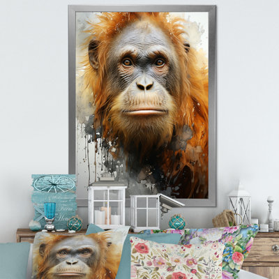 " Brown Orangutan In Rainforest "