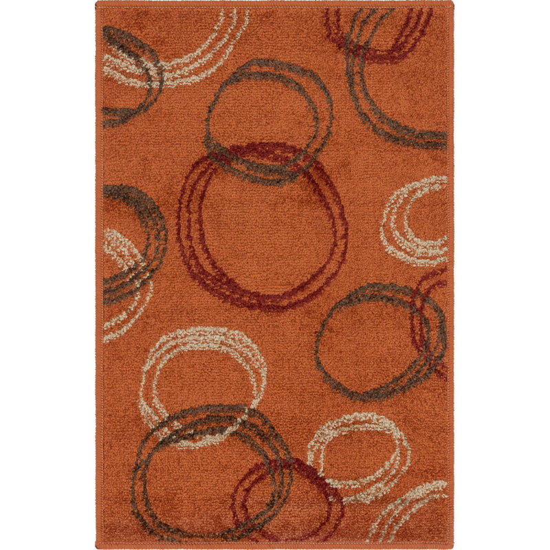 Tapis terre cuite à motif abstrait Lilla, Rectangle 2 pi x 3 pi 1 po