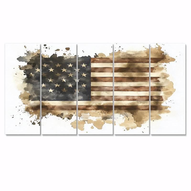 Dorival - États-Unis, art mural - art mural traditionnel, toile 5 pièces, H 28 po x l 60 po