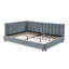 Structure de lit double capitonnée, canapé-lit, lit double-449686154