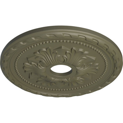 Endurathane Palmetto Ceiling Medallion, 20 7/8"OD x 3 5/8"ID x 1 5/8"P (Fits Canopies up to 5"), Hand-Painted Spartan Stone Finish