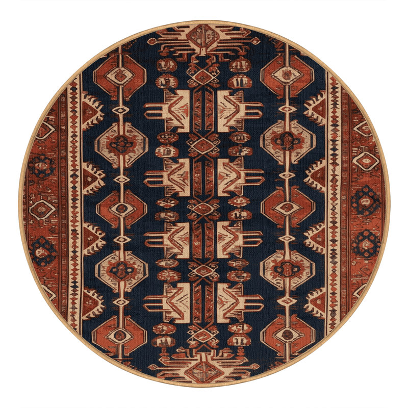 Tapis brun lavable à la machine, Rond 4 pi