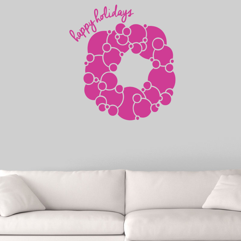Adhésif décoratif joyeuses fêtes Maurin, Rose vif