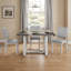 Ensemble de table de salle à manger gris transitionnel 5 pièces avec base en tréteaux-1458879018