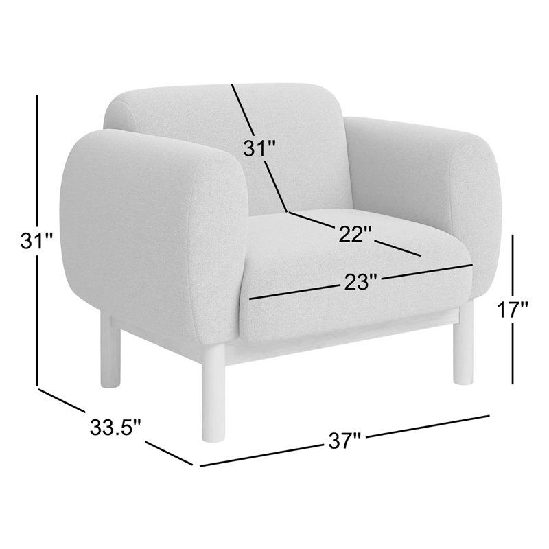 Tulum Armchair, Metro Gray Linen Blend