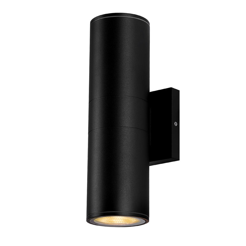 Applique murale d'extérieur moderne en aluminium imperméable à DEL moderne noir, Noir mat