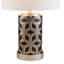 Grande lampe de table 29,5 "en polyrésine tissée châtaignier