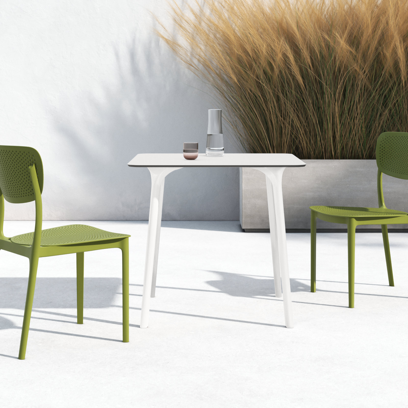 Burt Patio Dining Table, White