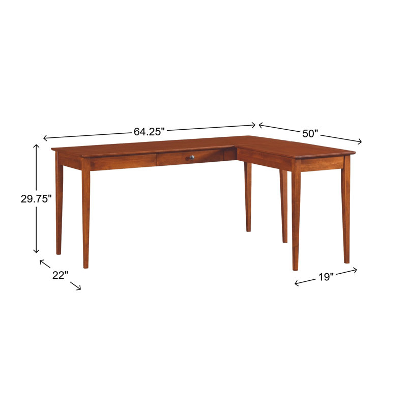 Bureau d'écriture Malani, H 29,75 po x l 64,25 po x P 50 po, Antique Cherry