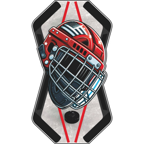 SP13410 Ice Hockey Helmet Crossed Sticks Cardboard Cutout Standee Standup