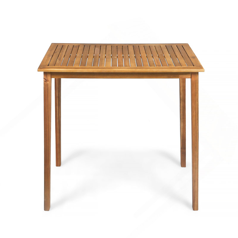 Outdoor Minimalist Acacia Wood Rectangle Bar Table Teak Finish