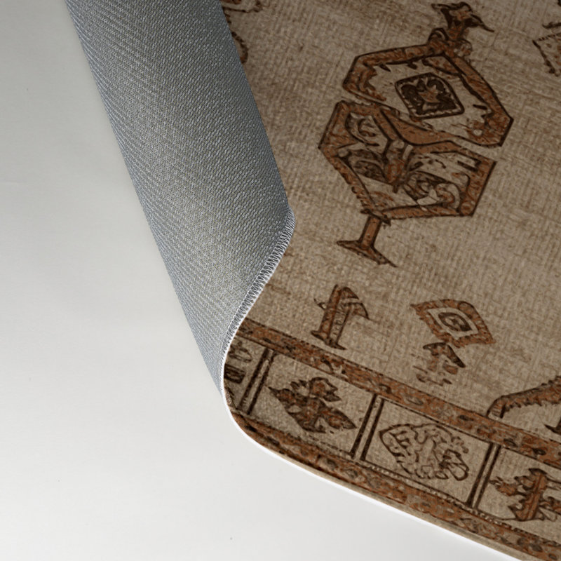 Tapis turc intérieur / extérieur beige, Rectangulaire 3 pi x 5 pi