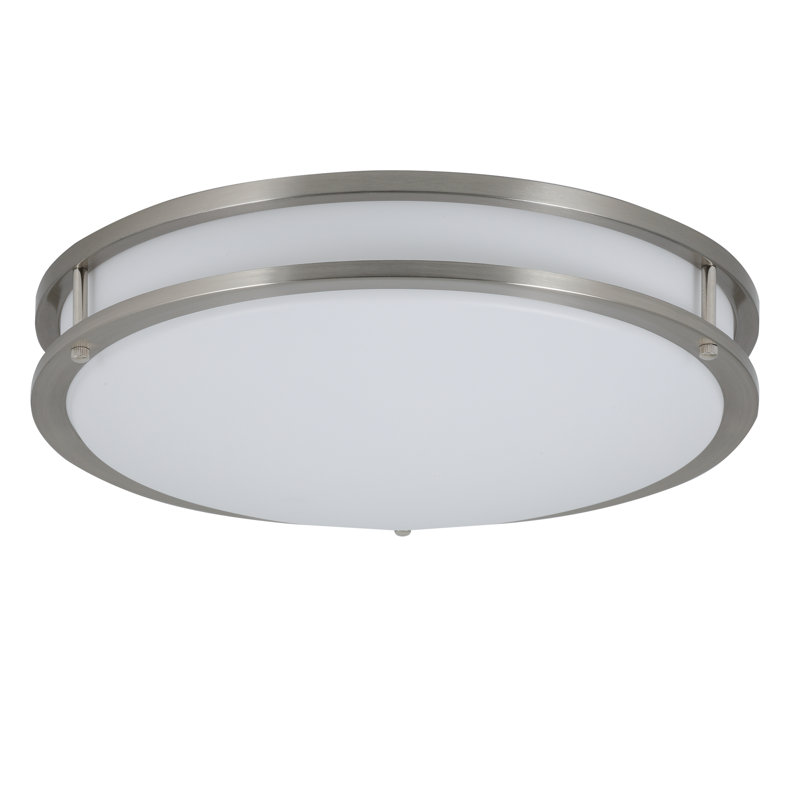 Plafonnier encastré 1 lumière Arjit, Nickel brossé, H 4,1 po x l 16 po x P 16 po