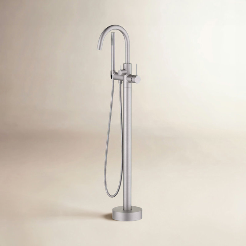 Robinet de baignoire circulaire à poignée simple, Nickel brossé