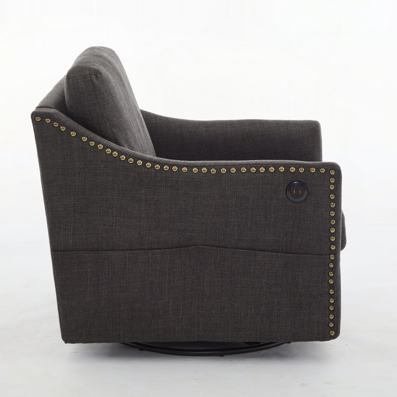 Swivel Rotating Accent Chair with USB