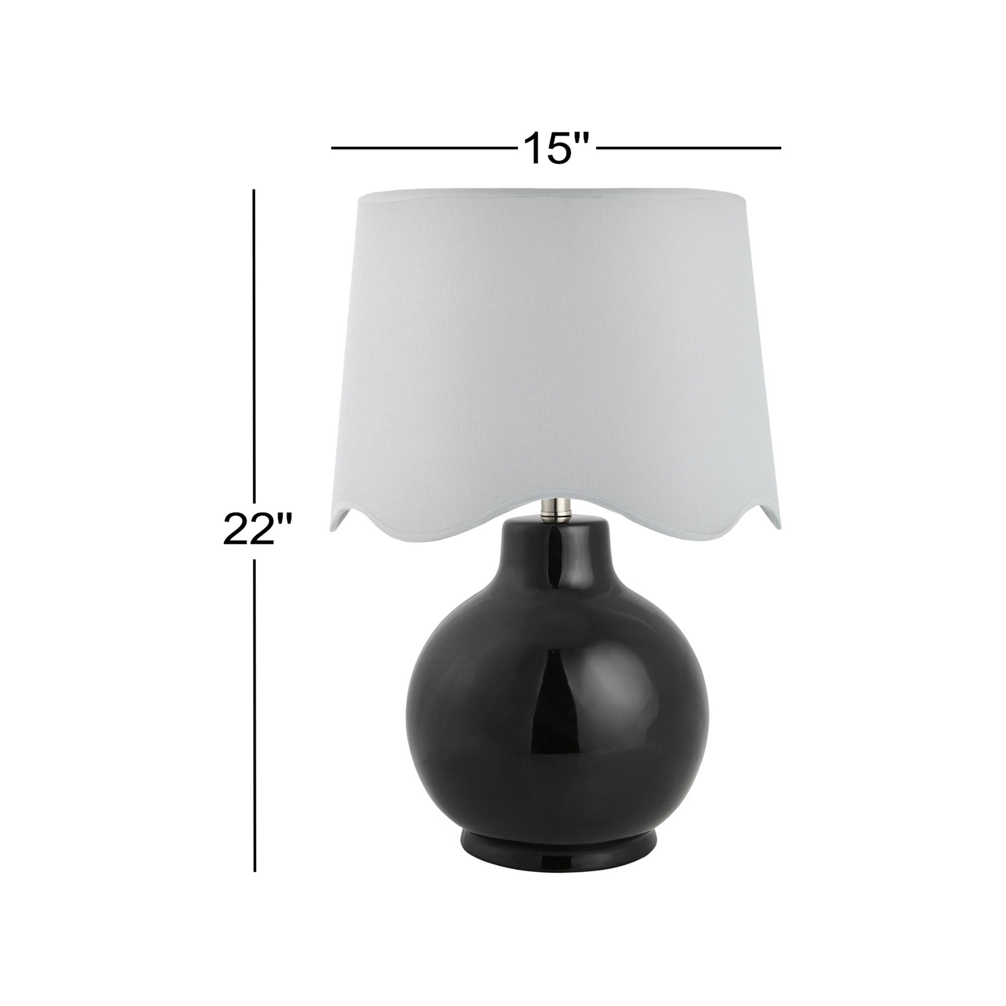 Maura Accent Table Lamp, 22"H x 15"W x 15"D, White, Blue