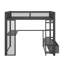 Lit mezzanine double avec bureau, garde-robe et tiroirs-824571558
