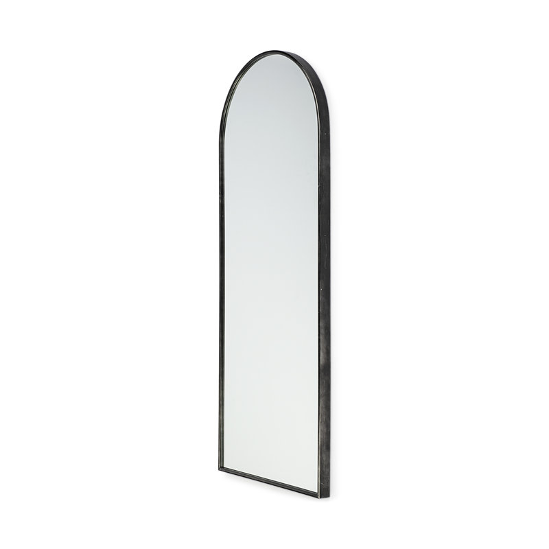 Metal Flat Mirror, Black, 70" x 28"