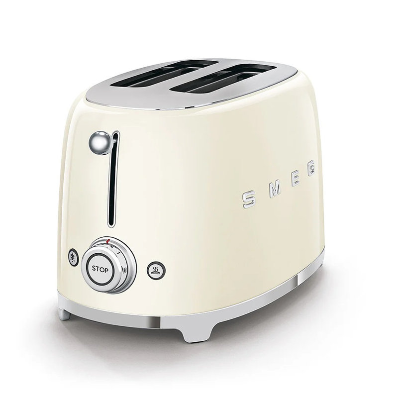 Smeg TSF01 50's Style Retro Two Slice Toaster, Cream