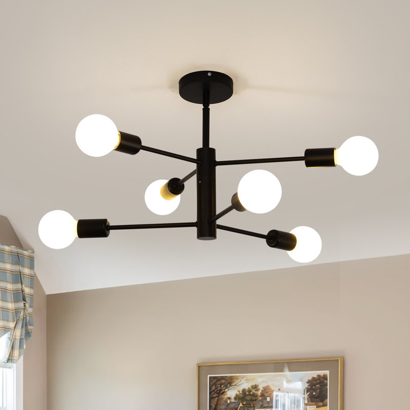 Cobina 6 - Light Sputnik Chandelier, Black