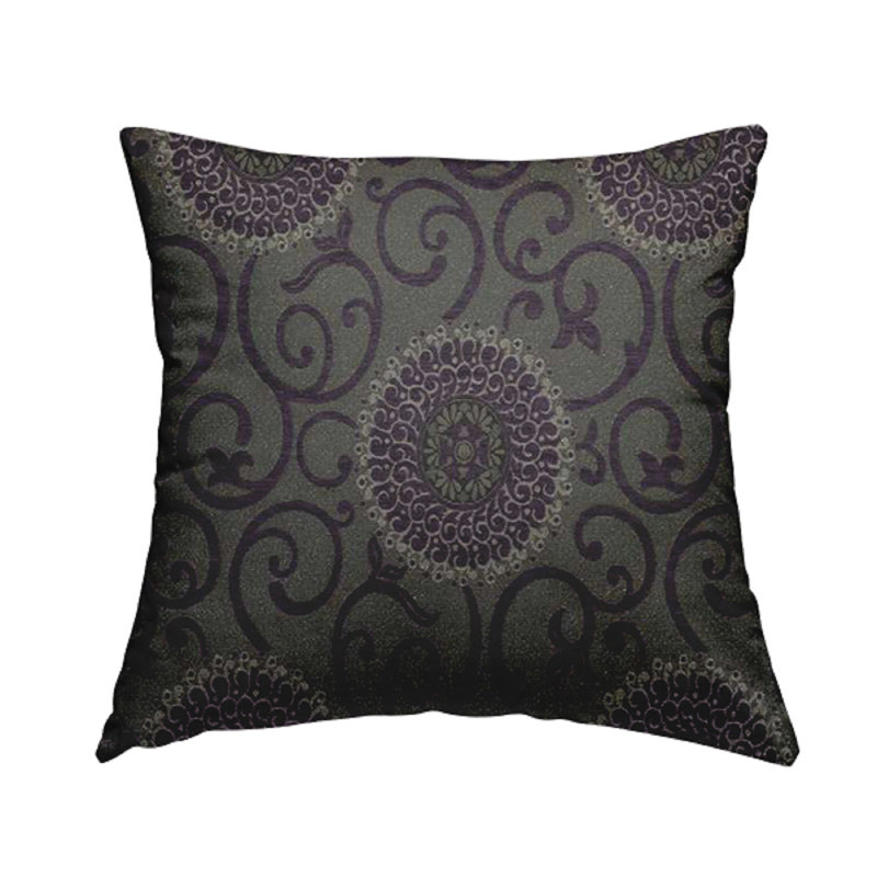 Guidry Floral Square Cushion, 55cm H x 55cm W x 5cm D, Purple/Grey