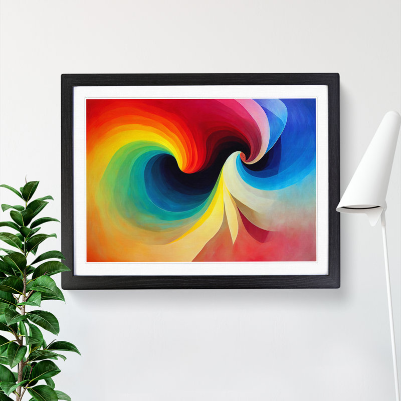 XH1022-7310X Rainbow Vol.2 Abstract - Single Picture Frame Print, Black Framed, 25cm H x 34cm W x 2cm D